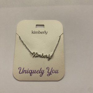 NWT Kimberly Personalized Name Silver Pendant 16-20" Necklace Uniquely You